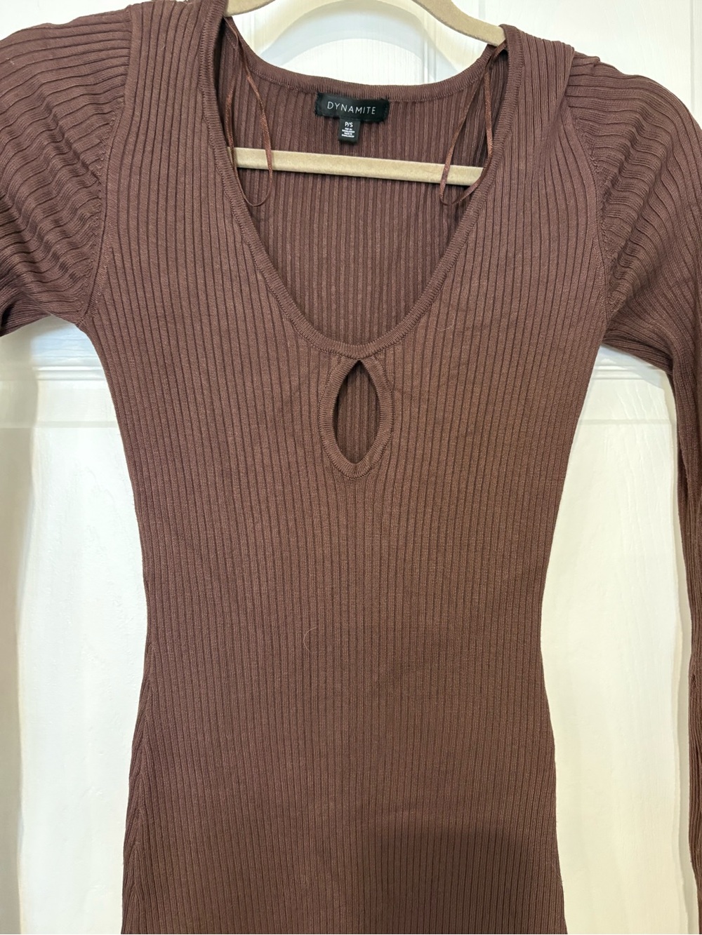 Dynamite Brown Ribbed Maxi Dress - Picture 3 of 5